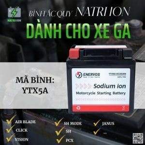 Bình ắc quy Natri – Ion xe máy ga YTX5A