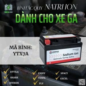 Bình ắc quy Natri – Ion xe máy ga YTX7A
